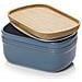 Portaburro Ceramica Extra Large con Coperchio Legno, Ermetico per Frigo o Piano, Freezer Safe, Turchese - Foto miniatura 1