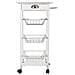 Carrello Da Cucina In Legno Bianco 40x37x82h - Foto miniatura 2