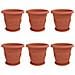 Vasi per Piante 6 pcs Rosso Mattone Ø 26 x 21.5 cm Plastica - Foto miniatura 1