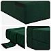 Divano Letto Pieghevole Verde Scuro 70 x 72 x 60 cm Tessuto - Foto miniatura 6