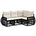 Set Divano da Giardino 4 pcs Nero e Bianco Crema polyrattan - Foto miniatura 1