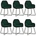 Sedie da pranzo 6 pcs Velluto (V) Verde Scuro 55 x 50 x 84 cm - Foto miniatura 1