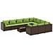 Set Divani da Giardino 11 pz con Cuscini Polyrattan Marrone - Foto miniatura 1