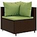 Set Divani da Giardino 11 pz con Cuscini Polyrattan Marrone - Foto miniatura 3