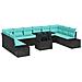 Set Divano da Giardino 11 pz Nero polyrattan - Foto miniatura 1