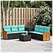 Set di divani 8 pz Nero e Blu Rattan sintetico e Acciaio - Foto miniatura 3
