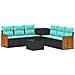 Set di divani 8 pz Nero e Blu Rattan sintetico e Acciaio - Foto miniatura 1