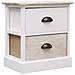 Comodini 2pz Bianco E Naturale 38x28x45cm In Legno Di Paulonia - Foto miniatura 2