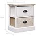 Comodini 2pz Bianco E Naturale 38x28x45cm In Legno Di Paulonia - Foto miniatura 7