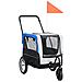 Rimorchio Bici E Carrello Jogging Per Animali 2-in-1 Grigio Blu - Foto miniatura 1