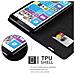 Custodia Compatibile Con Nokia Lumia 1320 In Nero Di Notte - Coperchio Protettiva Con Chiusura Magnetica, Funzione Stand E Tasca Per Le Carte - Foto miniatura 7
