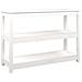 Tavolo Consolle Bianco 110x40x74 Cm In Legno Massello Di Pino - Foto miniatura 2