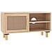 Mobile Tv Marrone 80x30x40 Cm Massello Pino E Rattan Naturale - Foto miniatura 2
