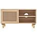 Mobile Tv Marrone 80x30x40 Cm Massello Pino E Rattan Naturale - Foto miniatura 4