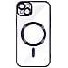 Cover Magsafe Per Iphone 13 Silicone Protezione Fotocamera Bordo Cromato Viola - Foto miniatura 1