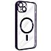 Cover Magsafe Per Iphone 13 Silicone Protezione Fotocamera Bordo Cromato Viola - Foto miniatura 3