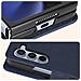 Cover Per Samsung Z Fold5 Portacarte E Linguetta Magnetica Chesterfield Blu - Foto miniatura 5