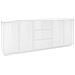 Credenza Vito, Madia Da Cucina A 4 Ante E 3 Cassetti, Buffet Da Soggiorno, 100% Made In Italy, Cm 220x41h86, Bianco Lucido - Foto miniatura 2