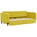 Divano Letto Estraibile Con Cassetti Giallo 100x200cm Velluto - Foto miniatura 2