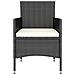 Set Da Bistrot Per Giardino 5pz Polyrattan Vetro Temperato Nero - Foto miniatura 2