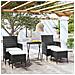 Set Da Bistrot Per Giardino 5pz Polyrattan Vetro Temperato Nero - Foto miniatura 8