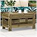 Poggiapiedi Da Giardino 62x30x32 Cm In Legno Impregnato Di Pino - Foto miniatura 1