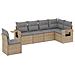 Set Divano Da Giardino 6 Pz Con Cuscini Beige In Polyrattan - Foto miniatura 2