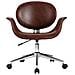 Sedia Da Ufficio Girevole Marrone In Similpelle - Foto miniatura 2