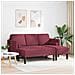 Set divani 2 pezzi con cuscini in tessuto bordeaux - Foto miniatura 3