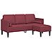 Set divani 2 pezzi con cuscini in tessuto bordeaux - Foto miniatura 5