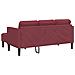 Set divani 2 pezzi con cuscini in tessuto bordeaux - Foto miniatura 8