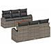 Set Divano da Giardino 7 Pezzi con Cuscini Grigio Polyrattan Acacia, Divano da Giardino 2 Posti con Ripostiglio & Cuscini Grigio Polyrattan - Foto miniatura 1