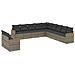 Set Divani da Giardino 11 pz con Cuscini in Polyrattan Grigio - Foto miniatura 1