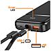 Batteria Di Riserva 10000mah 2 Porte Usb-a / Usb-c Con 2 Cavi E Display Led, Nero - Foto miniatura 5