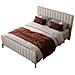 Letto Con Rete E Testata Regolabile In Lino Grigio-beige, Design Semplice E Pulito - Foto miniatura 1