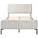 Letto Con Rete E Testata Regolabile In Lino Grigio-beige, Design Semplice E Pulito - Foto miniatura 3
