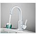 Rubinetto per lavabo da bagno, Blackswan, tipo M238, modello rotondo bianco, misura 23,5 cm - Foto miniatura 2