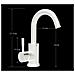 Rubinetto per lavabo da bagno, Blackswan, tipo M238, modello rotondo bianco, misura 23,5 cm - Foto miniatura 4