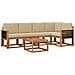 Set di divani da esterno con cuscino 6 pcs Naturale e Beige - Foto miniatura 1