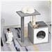 Albero Tiragraffi Per Gatti Con Cuccia E Colonna In Corda Sisal Grigio 59x39x62cm - Foto miniatura 1
