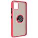 Cover Samsung Galaxy A51 Bimateriale Anello In Metallo Funzione Supporto Rosso - Foto miniatura 4