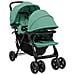 Passeggino Gemellare A Tandem Verde In Acciaio - Foto miniatura 1