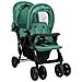Passeggino Gemellare A Tandem Verde In Acciaio - Foto miniatura 9