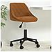 Sedia Girevole Da Ufficio Marrone In Velluto - Foto miniatura 1