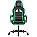 Sedia da Gaming Girevole con Poggiapiedi Nero Verde Similpelle - Foto miniatura 2