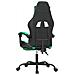 Sedia da Gaming Girevole con Poggiapiedi Nero Verde Similpelle - Foto miniatura 4