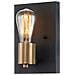 Applique Industrial Nordico Silas Acciaio Zinco Antico Ottone 1 Luce E27 - Foto miniatura 1