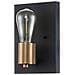 Applique Industrial Nordico Silas Acciaio Zinco Antico Ottone 1 Luce E27 - Foto miniatura 2