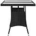 Tavolo Da Giardino Nero 140x80x74 Cm In Polyrattan - Foto miniatura 3