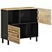 Credenza 80x33,5x75 Cm In Legno Massello Di Mango Grezzo - Foto miniatura 2